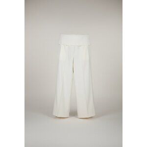 Arakii Sofia Fold Edge Low Waist Dress Pants Off White Size 0 NWT